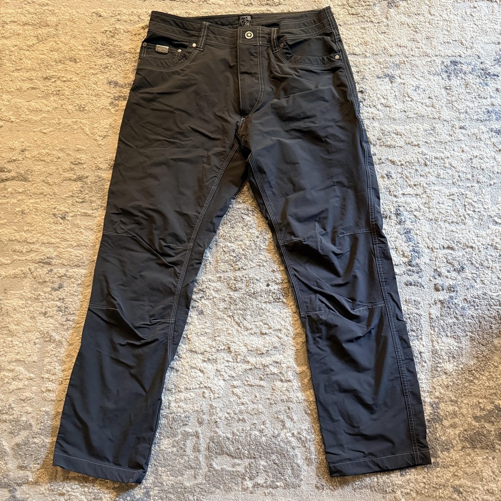 Kuhl Pants Mens 32x30 Gray Stretch Nylon Hiking Outdoor Cargo Pockets Travel
